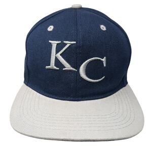 KC Logo Snapback Cap Blue One Size Adjustable Embroidered 6 Panel Leader L.O.GA